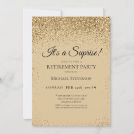 Invitación Elegante Fiesta de retiro de sorpresas de oro