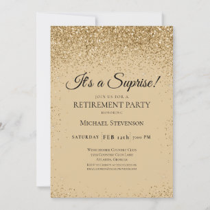 Invitación Elegante Fiesta de retiro de sorpresas de oro