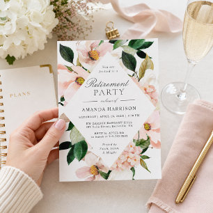 Invitación Elegante Fiesta de retiro floral de Hydrangea Rubo