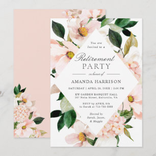 Invitación Elegante Fiesta de retiro floral de Hydrangea Rubo