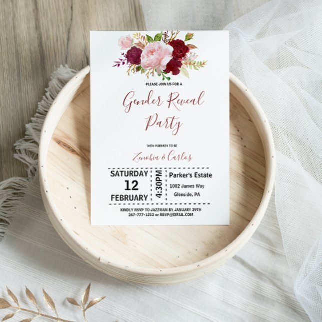 Invitación Elegante Fiesta de revelación de género tropical d (Subido por el creador)