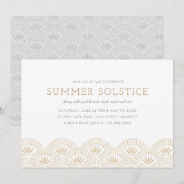 Invitación Elegante fiesta de solsticio de verano de oro