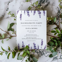 Invitación Elegante fiesta de soltera de lavanda floral