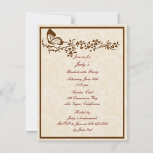 Invitación Elegante fiesta de soltera de mariposa