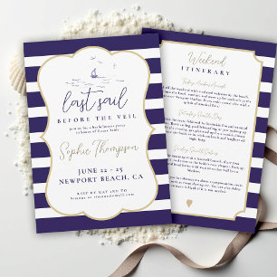 Invitación Elegante fiesta de soltera en barco náutico