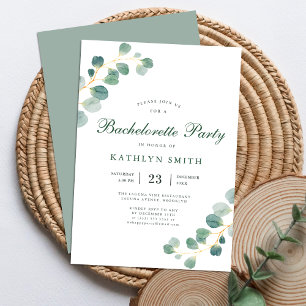 Invitación Elegante fiesta de soltería Eucalyptus Greenery