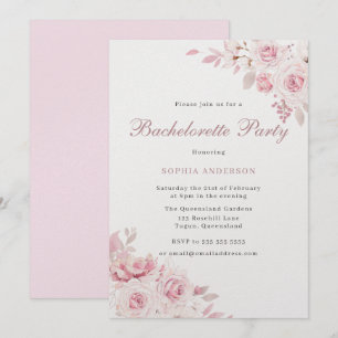 Invitación Elegante fiesta de soltero de flores de Rubor