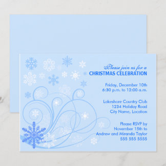 Invitación Elegante Fiesta de Swirls y Snowflakes