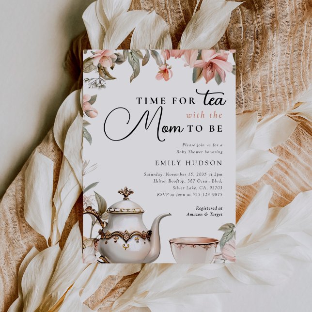 Invitación Elegante Fiesta de té Baby Shower (Subido por el creador)