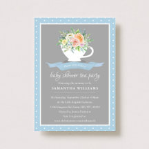 Elegante Fiesta de té Baby Shower Floral Teacup