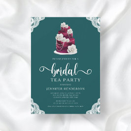 Invitación Elegante Fiesta de té de novia con pasteles