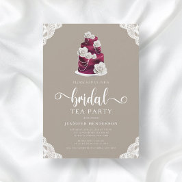 Invitación Elegante fiesta de té de novias con pasteles