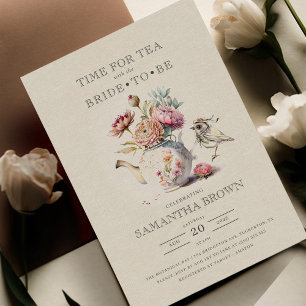 Invitación Elegante Fiesta de té Floral Bridal Shower