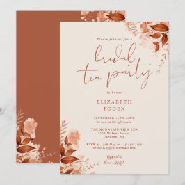 Invitación Elegante fiesta de té floral rústica de boda en te