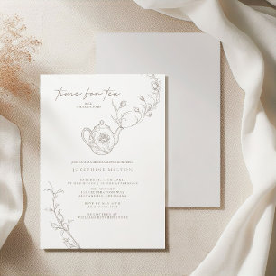 Invitación Elegante fiesta de té floral vintage para despedid