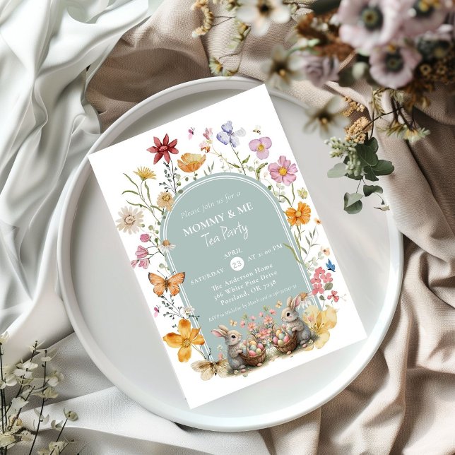 Invitación Elegante Fiesta de Té Mami & Me (Subido por el creador)