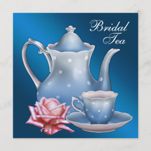 Invitación Elegante fiesta de té nupcial azul