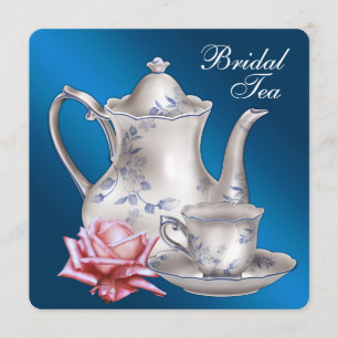 Invitación Elegante fiesta de té nupcial azul