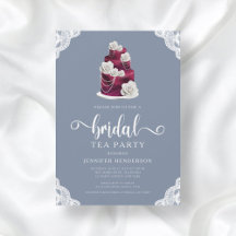 Elegante fiesta de té nupcial de pastel y encaje a