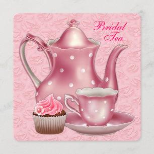 Invitación Elegante fiesta de té nupcial rosa