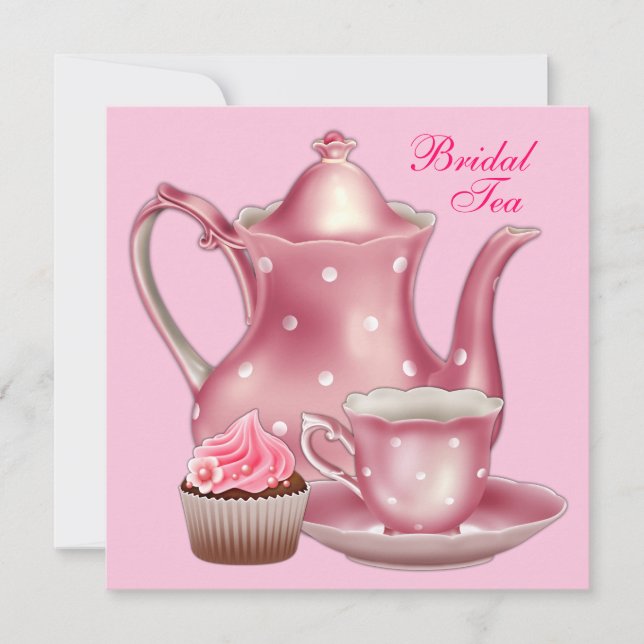 Invitación Elegante fiesta de té nupcial rosa (Anverso)