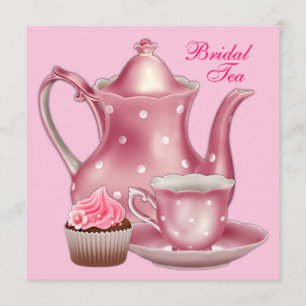 Invitación Elegante fiesta de té nupcial rosa