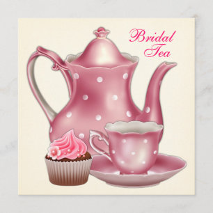 Invitación Elegante fiesta de té nupcial rosa