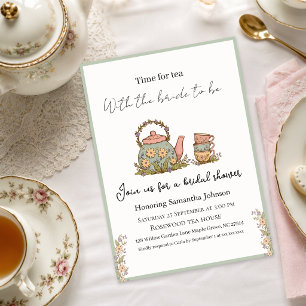 Invitación Elegante fiesta de té vintage para despedida de so