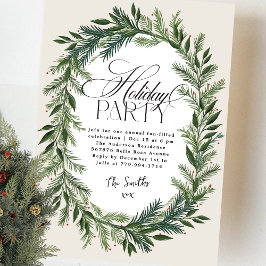 Invitación Elegante fiesta de vacaciones botánicas para Navid