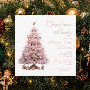 Invitación Elegante fiesta de vacaciones de árbol de Navidad 