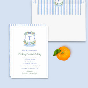 Invitación Elegante Fiesta de vacaciones de Escudo de cítrico