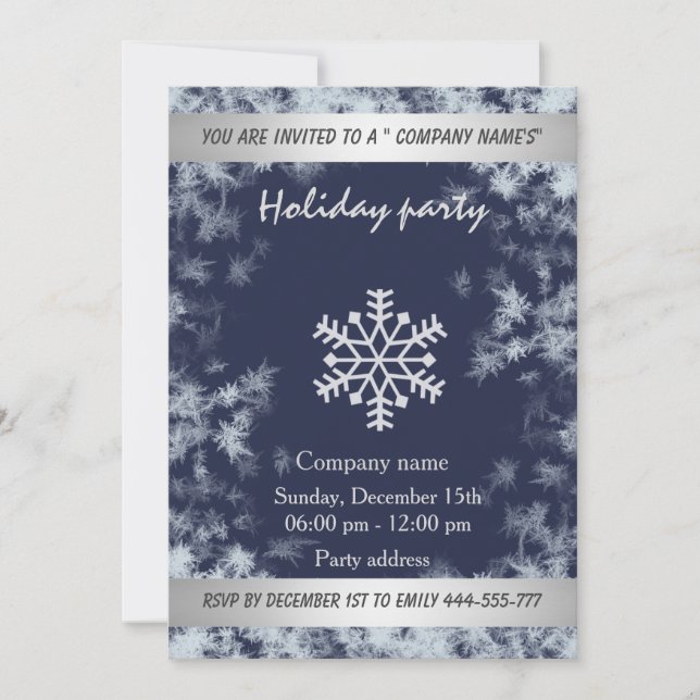 Invitación Elegante fiesta de vacaciones de helado de la mari (Anverso)