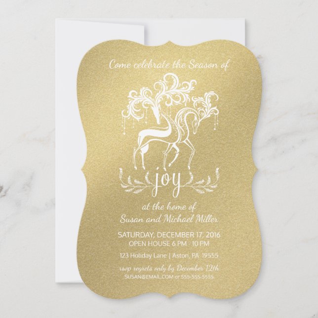 Invitación Elegante fiesta de vacaciones de la alegría de los (Anverso)