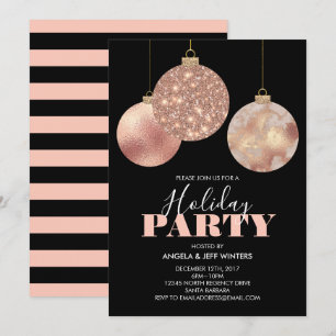 Invitación Elegante fiesta de vacaciones de los Ornamentos de