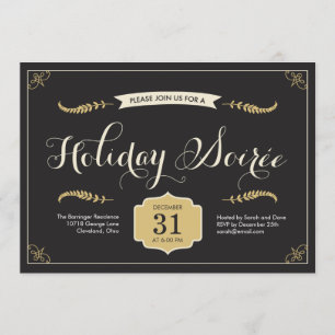 Invitación Elegante fiesta de vacaciones en Soiree