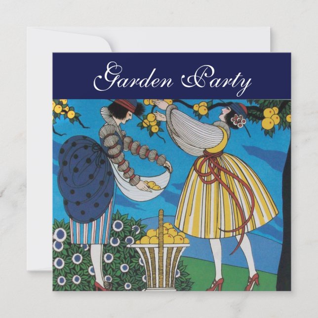 INVITACIÓN ELEGANTE FIESTA DE VERANO EN EL JARDÍN (Anverso)