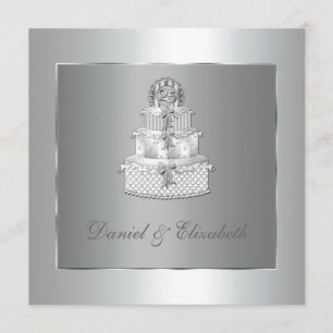 Invitación Elegante Fiesta del 25° Aniversario del Pastel Bod