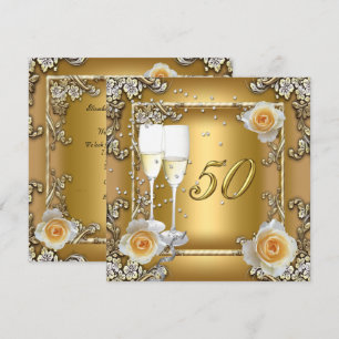 Invitación Elegante Fiesta del 50° Aniversario del Oro Boda