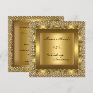 Invitación Elegante Fiesta del 50° Aniversario del Oro Boda