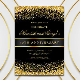 Invitación Elegante Fiesta del 50 Aniversario del Oro Negro