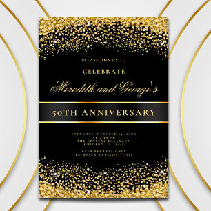 Invitación Elegante Fiesta del 50 Aniversario del Oro Negro