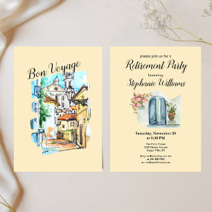 Invitación Elegante Fiesta del Bon Voyage de Jubilación para 