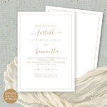 Invitación Elegante Fiesta del Borde del Guión Dorado 40 cump<br><div class="desc">Elegante Fiesta del Borde del Guión Dorado 40 cumpleaños. Disponible digitalmente o impreso. Un minimalista diseño de texto moderno para su 40º, totalmente personalizable, con un borde de línea. Cambie las palabras según sea necesario y también puede cambiar los colores del texto y del fondo, así como mucho más si...</div>