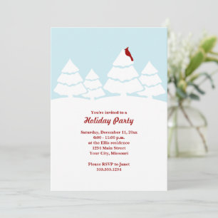 Invitación Elegante Fiesta del Cardenal Rojo Navidades de vac