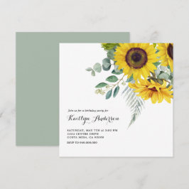 Invitación Elegante fiesta del cumpleaños del girasol