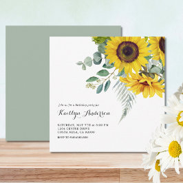 Invitación Elegante fiesta del cumpleaños del girasol