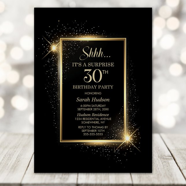 Invitación Elegante Fiesta del Día 30 de la Sorpresa del Oro  (Subido por el creador)