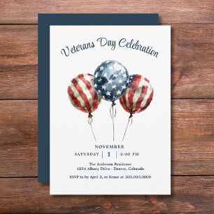 Invitación Elegante Fiesta del Día de los Veteranos