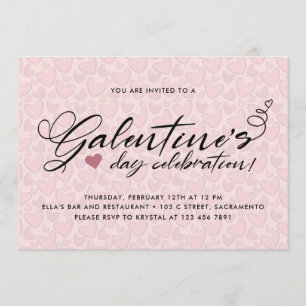 Invitación Elegante Fiesta del día de Rubor Rosa Galentine
