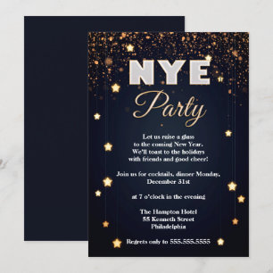 Invitación Elegante Fiesta del NYE Confetti